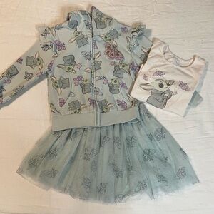 Disney Star Wars Girl's 3-Piece Baby Yoda/Grogu Set with Tutu